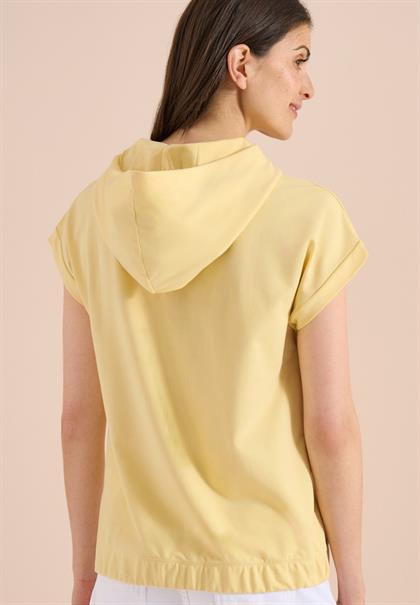 T-Shirt mit Hoodie und Printdetail buttermilk yellow