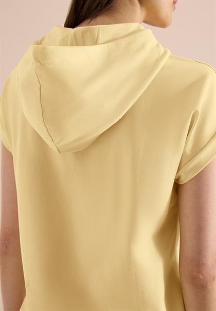 T-Shirt mit Hoodie und Printdetail buttermilk yellow