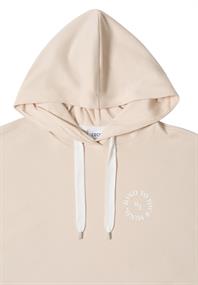 T-Shirt mit Hoodie und Printdetail pearl beige