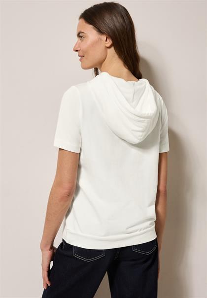 T-Shirt mit Kapuze vanilla white