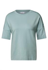 T-Shirt mit Knopfdetail cool salvia green