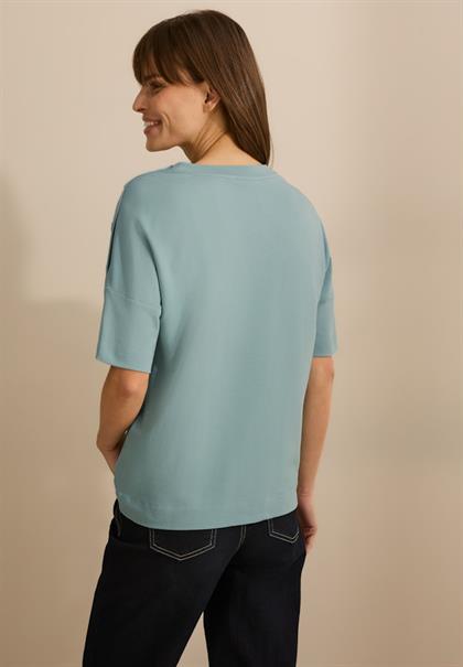 T-Shirt mit Knopfdetail cool salvia green