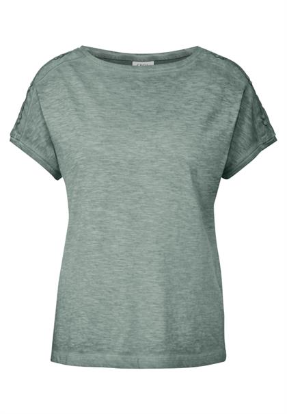T-Shirt mit Knopfdetail dark balmy khaki