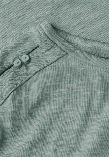 T-Shirt mit Knopfdetail dark balmy khaki