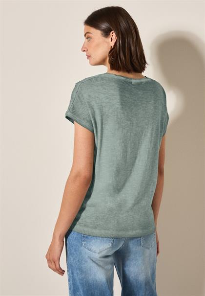 T-Shirt mit Knopfdetail dark balmy khaki