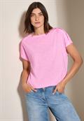 T-Shirt mit Knopfdetail fresh neon pink