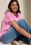 T-Shirt mit Knopfdetail fresh neon pink