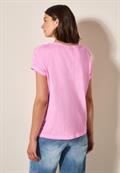 T-Shirt mit Knopfdetail fresh neon pink