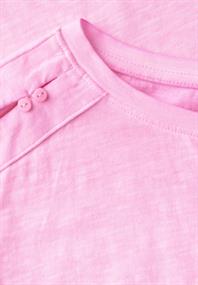 T-Shirt mit Knopfdetail fresh neon pink