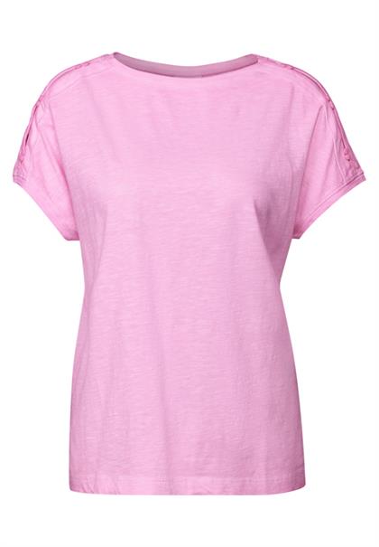 T-Shirt mit Knopfdetail fresh neon pink