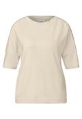 T-Shirt mit Knopfdetail light beige