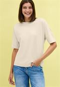 T-Shirt mit Knopfdetail light beige