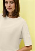 T-Shirt mit Knopfdetail light beige