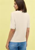T-Shirt mit Knopfdetail light beige