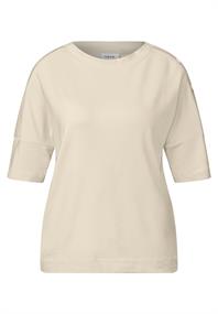 T-Shirt mit Knopfdetail light beige
