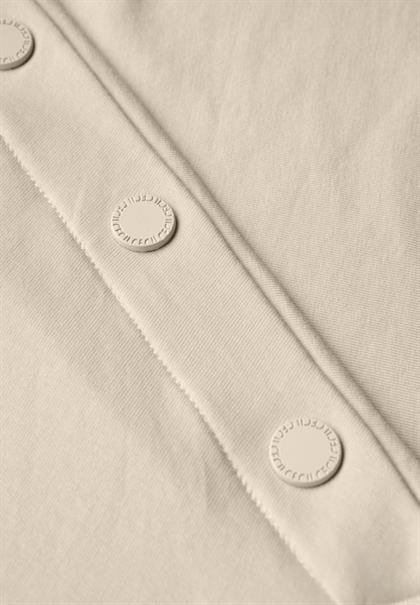T-Shirt mit Knopfdetail light beige
