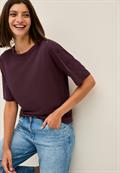 T-Shirt mit Knopfdetail mulberry red