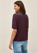 T-Shirt mit Knopfdetail mulberry red