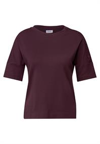 T-Shirt mit Knopfdetail mulberry red