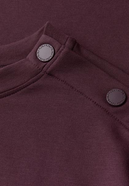 T-Shirt mit Knopfdetail mulberry red