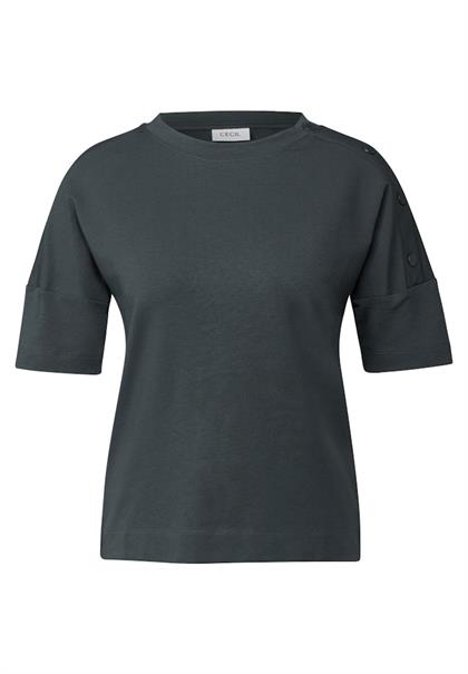 T-Shirt mit Knopfdetail slate khaki