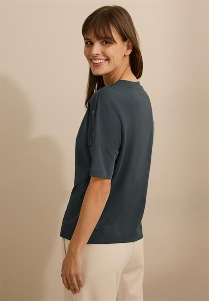 T-Shirt mit Knopfdetail slate khaki