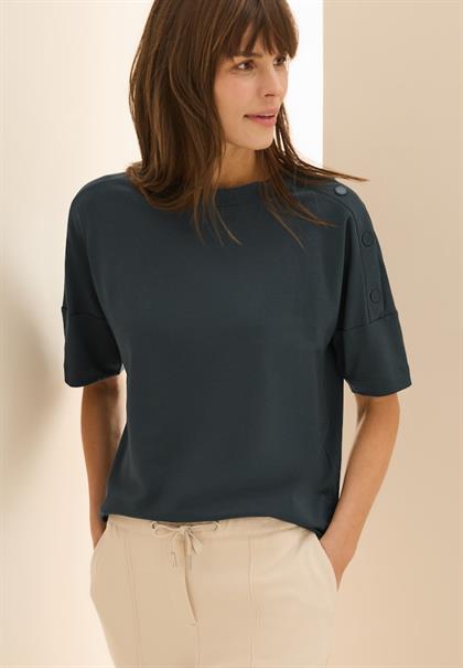 T-Shirt mit Knopfdetail slate khaki