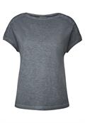 T-Shirt mit Knopfdetail volcanic grey