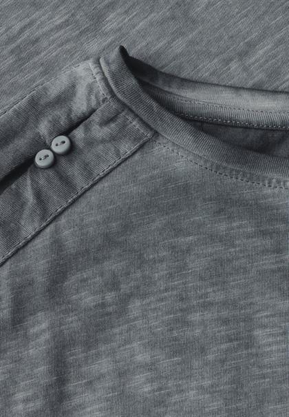 T-Shirt mit Knopfdetail volcanic grey