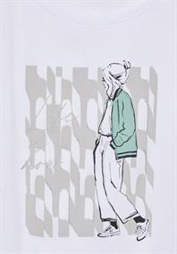 T-Shirt mit Lady Print white