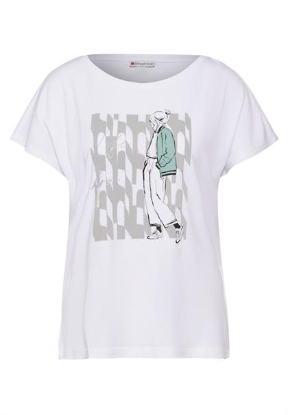 T-Shirt mit Lady Print white