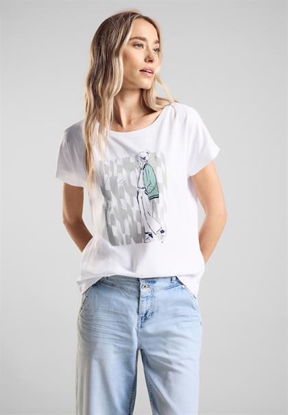 T-Shirt mit Lady Print white