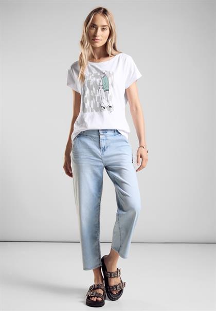T-Shirt mit Lady Print white