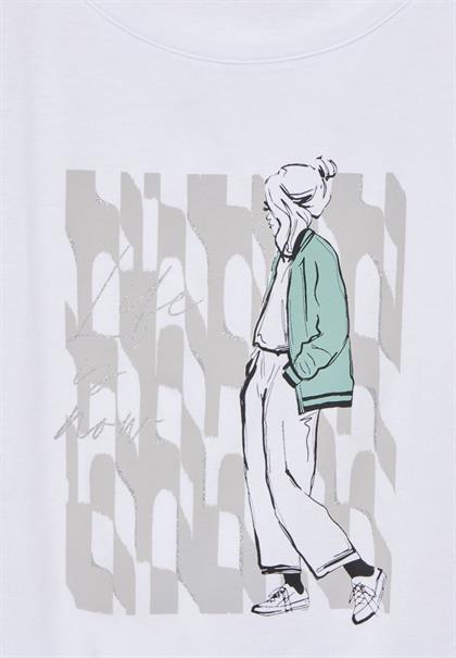 T-Shirt mit Lady Print white