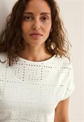 T-Shirt mit Lochmuster vanilla white