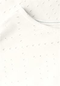 T-Shirt mit Lochmuster vanilla white