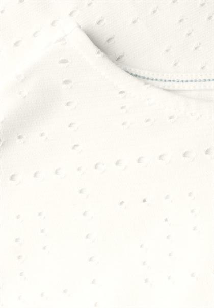 T-Shirt mit Lochmuster vanilla white