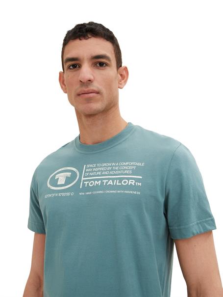 T-Shirt mit Logo Print deep bluish green