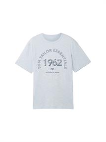 T-Shirt mit Logo Print foggy blue finestripe