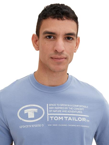 T-Shirt mit Logo Print greyish mid blue