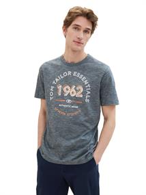 T-Shirt mit Logo Print navy grey mint finestripe