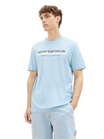 T-Shirt mit Logo Print washed out middle blue