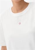T-Shirt mit Logostickerei creme
