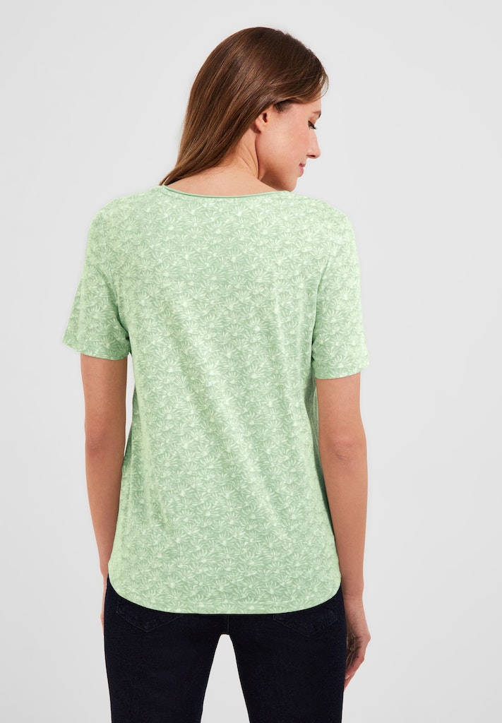 kaufen fresh Cecil T-Shirt green bei bequem mit Minimalprint salvia online Damen T-Shirt