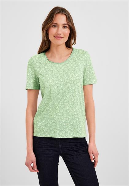 Cecil Minimalprint T-Shirt T-Shirt fresh bequem green bei kaufen Damen salvia mit online
