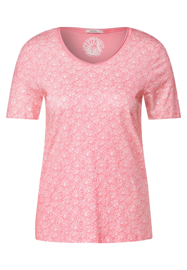 Cecil Damen T-Shirt T-Shirt mit Minimalprint fresh salvia green bequem  online kaufen bei