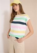 T-Shirt mit Multicolor Streifen vanilla white