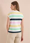 T-Shirt mit Multicolor Streifen vanilla white