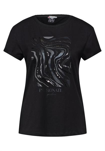 T-Shirt mit Pailetten black