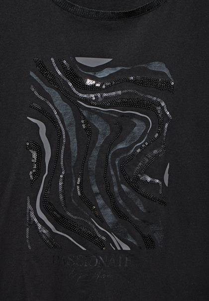T-Shirt mit Pailetten black